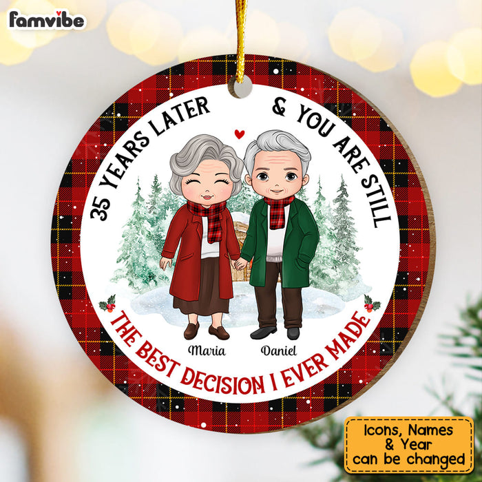 Personalized Anniversary Gift For Couple Circle Ornament 29077 1