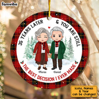 Personalized Anniversary Gift For Couple Circle Ornament 29077 thumb 1