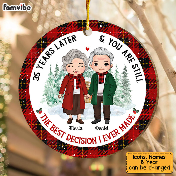 Personalized Anniversary Gift For Couple Circle Ornament 29077 1