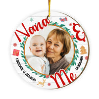 Personalized Christmas Gift For Grandson Forever And Always Photo Circle Ornament 29083 thumb 1