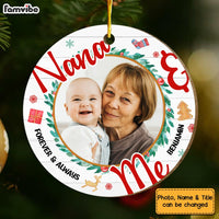 Personalized Christmas Gift For Grandson Forever And Always Photo Circle Ornament 29083 thumb 1