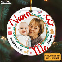 Personalized Christmas Gift For Grandson Forever And Always Photo Circle Ornament 29083 thumb 1