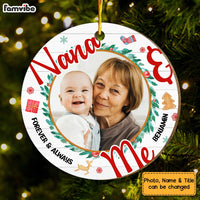 Personalized Christmas Gift For Grandson Forever And Always Photo Circle Ornament 29083 thumb 1