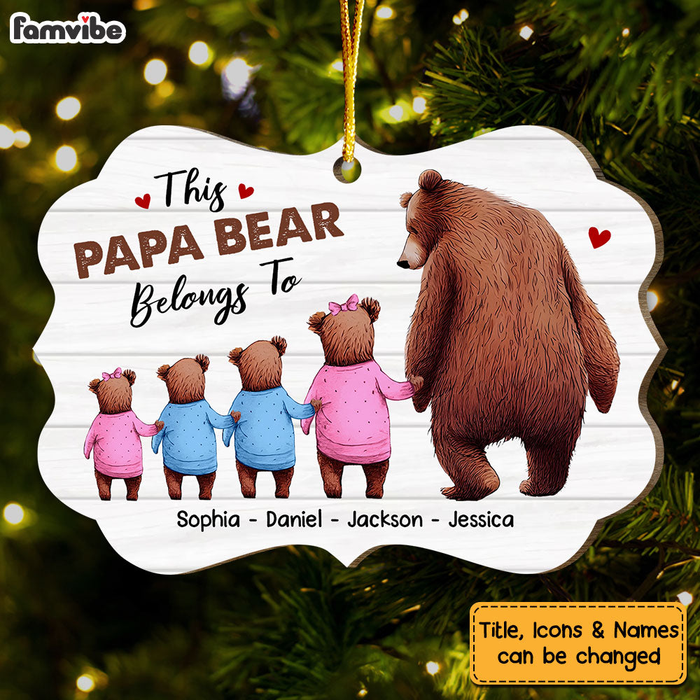 Personalized This Papa Bear Belongs To Benelux Ornament 29086 Primary Mockup