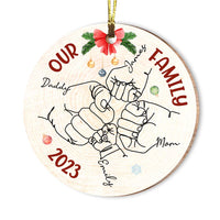 Personalized Our Family Hand Line Art Circle Ornament 29089 thumb 1