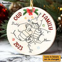 Personalized Our Family Hand Line Art Circle Ornament 29089 thumb 1