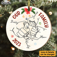 Personalized Our Family Hand Line Art Circle Ornament 29089 thumb 1