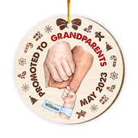 Personalized Christmas Gift For Grandparents Promoted To Circle Ornament 29106 thumb 1