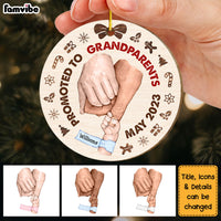 Personalized Christmas Gift For Grandparents Promoted To Circle Ornament 29106 thumb 1