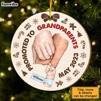 Personalized Christmas Gift For Grandparents Promoted To Circle Ornament 29106 thumb 1