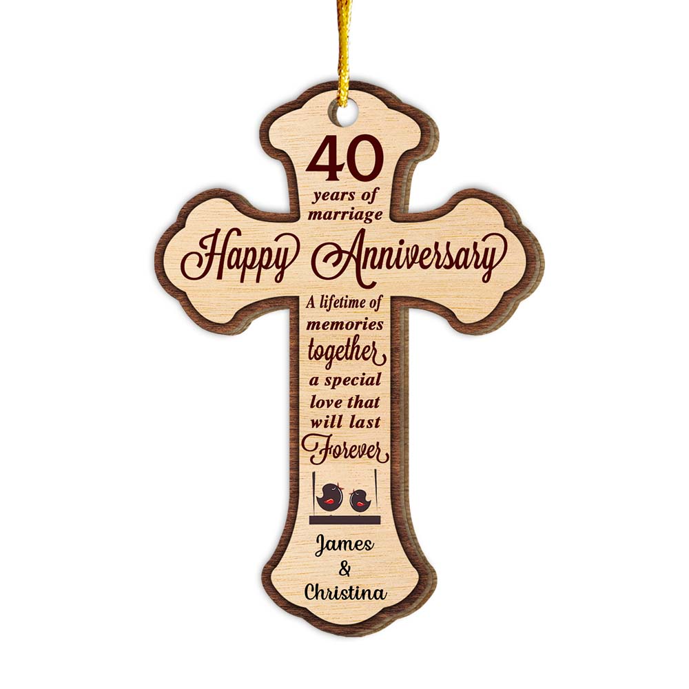 Personalized 40th Wedding Anniversary Religious 40 Years Of Marriage Ornament 29110 Primary Mockup