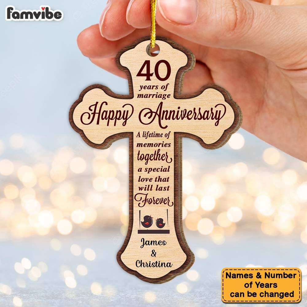 Personalized 40th Wedding Anniversary Religious 40 Years Of Marriage Ornament 29110 Primary Mockup