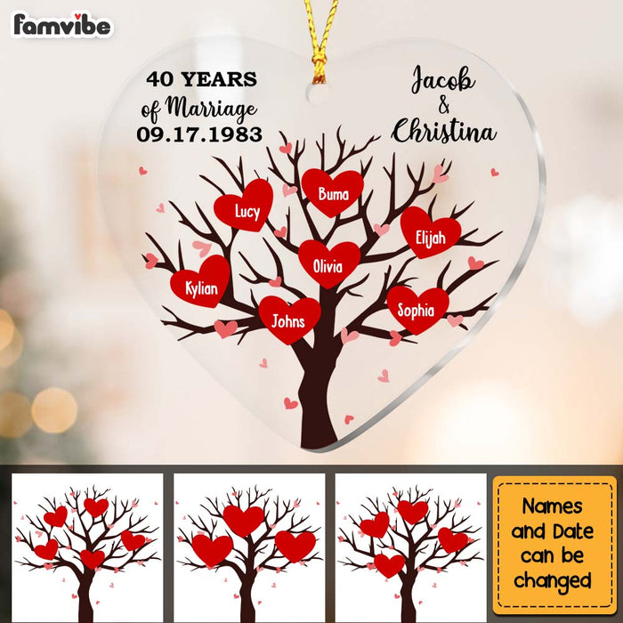 Personalized 40th Wedding Anniversary 40 Years Of Marriage Heart Ornament 29111 1