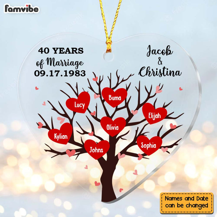 Personalized 40th Wedding Anniversary 40 Years Of Marriage Heart Ornament 29111 1