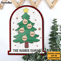 Personalized Family Christmas Tree Wood Sign 29113 thumb 1