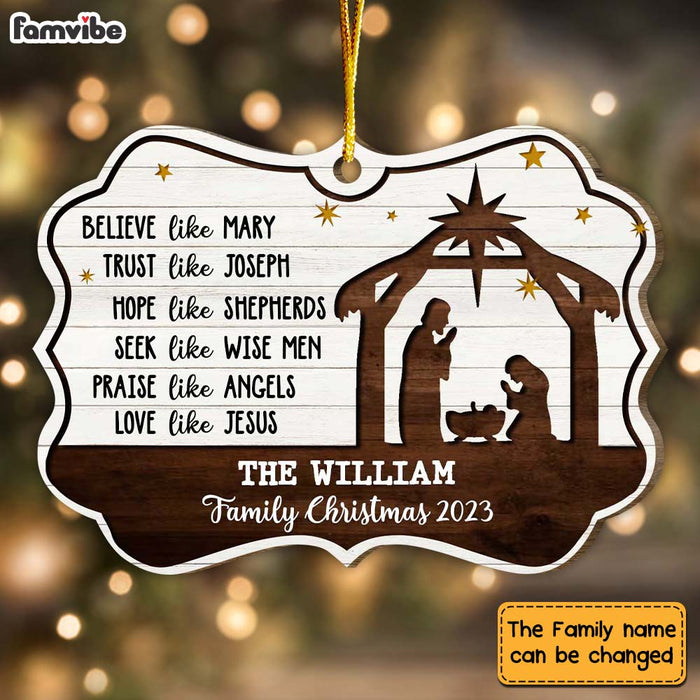 Personalized Love Like Jesus Christmas Nativity Scene Benelux Ornament 29118 1