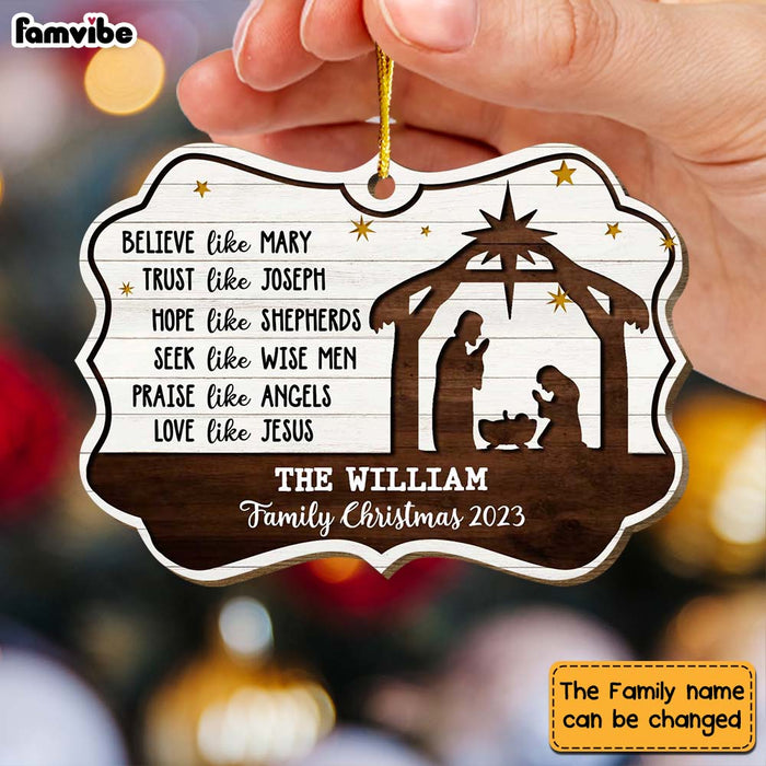 Personalized Love Like Jesus Christmas Nativity Scene Benelux Ornament 29118 1