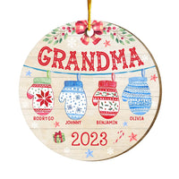Personalized Gift For Grandma Christmas Gloves Circle Ornament 29119 thumb 1