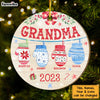 Personalized Gift For Grandma Christmas Gloves Circle Ornament 29119 1