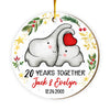 Personalized Anniversary Gift For Couple Elephant Circle Ornament 29124 1
