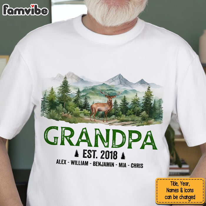 Personalized Gift For Grandpa Forest Lanscape Watercolor Shirt - Hoodie - Sweatshirt 29129 1