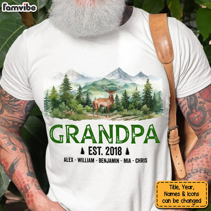 Personalized Gift For Grandpa Forest Lanscape Watercolor Shirt - Hoodie - Sweatshirt 29129 1