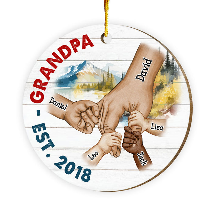 Personalized Gift For Grandpa Christmas Circle Ornament 29132 1