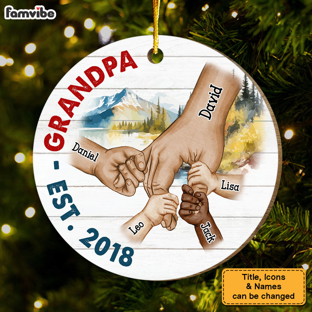 Personalized Gift For Grandpa Christmas Circle Ornament 29132 Primary Mockup