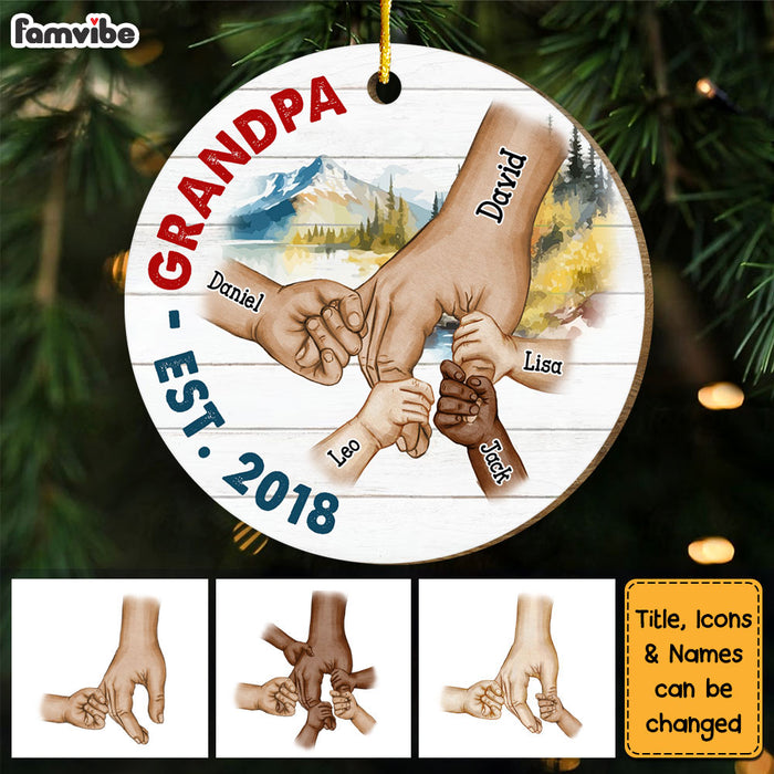Personalized Gift For Grandpa Christmas Circle Ornament 29132 1