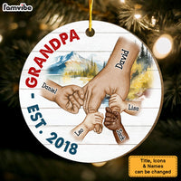 Personalized Gift For Grandpa Christmas Circle Ornament 29132 thumb 1