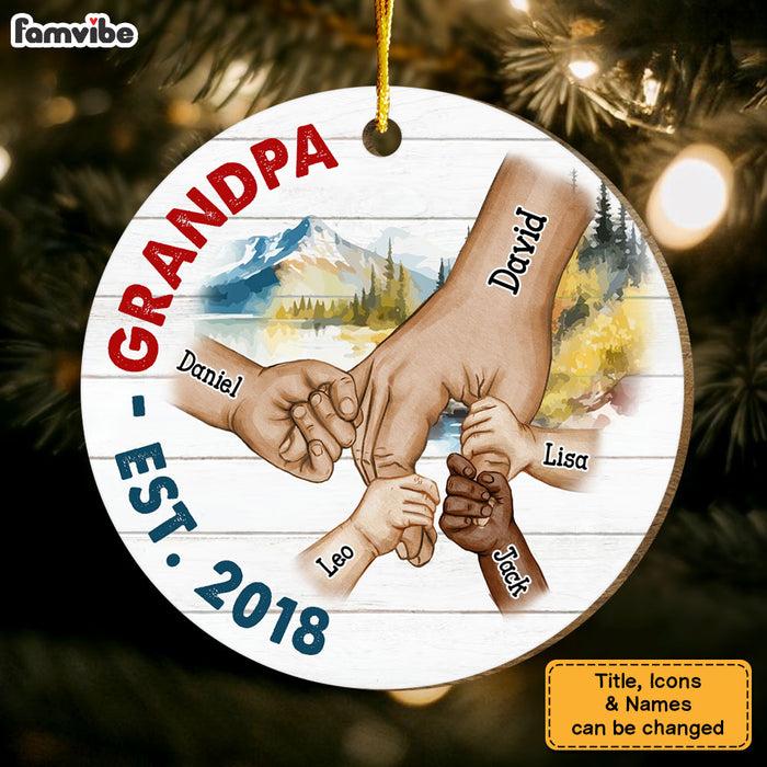 Personalized Gift For Grandpa Christmas Circle Ornament 29132 1