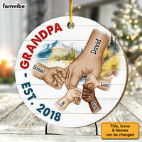 Personalized Gift For Grandpa Christmas Circle Ornament 29132 thumb 1