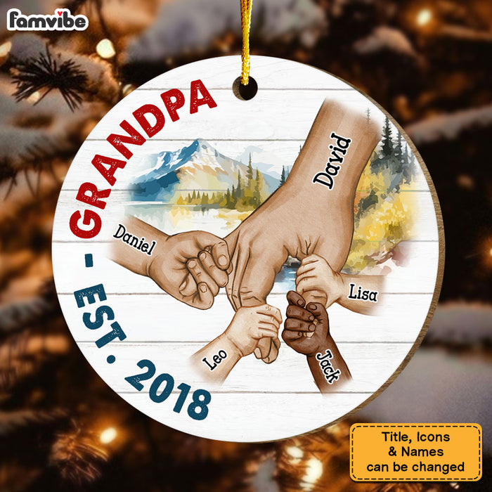 Personalized Gift For Grandpa Christmas Circle Ornament 29132 1