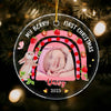 Personalized Gift For Baby My Berry First Christmas Upload Photo Circle Ornament 29135 1