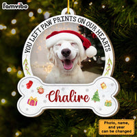 Personalized Dog Loss Gift Paw Prints On Our Hearts Ornament 29138 thumb 1