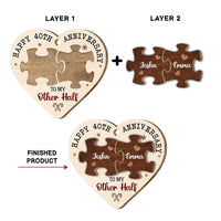 Personalized Happy 20th Anniversary To My Other Half Circle Ornament 29142 2 Layered Wood Ornament thumb 1