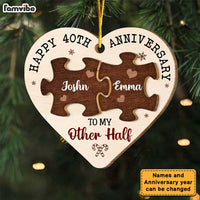 Personalized Happy 20th Anniversary To My Other Half Circle Ornament 29142 2 Layered Wood Ornament thumb 1