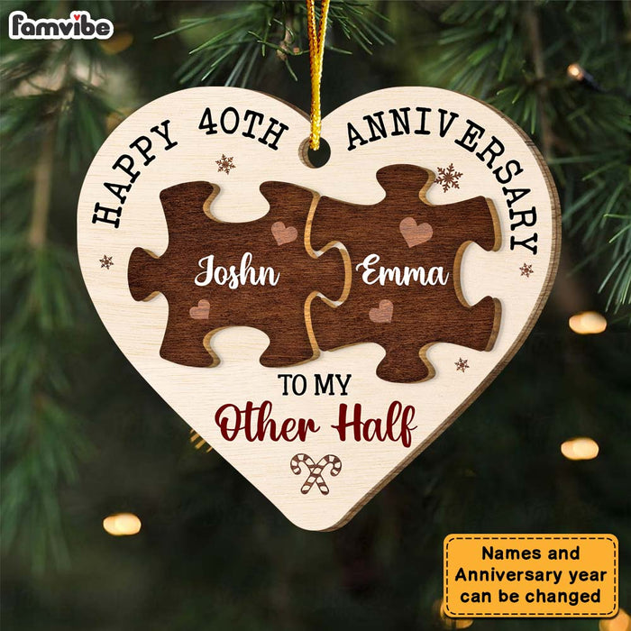 Personalized Happy 20th Anniversary To My Other Half Circle Ornament 29142 2 Layered Wood Ornament 1