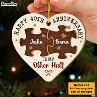 Personalized Happy 20th Anniversary To My Other Half Circle Ornament 29142 2 Layered Wood Ornament thumb 1