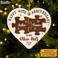 Personalized Happy 20th Anniversary To My Other Half Circle Ornament 29142 2 Layered Wood Ornament thumb 1
