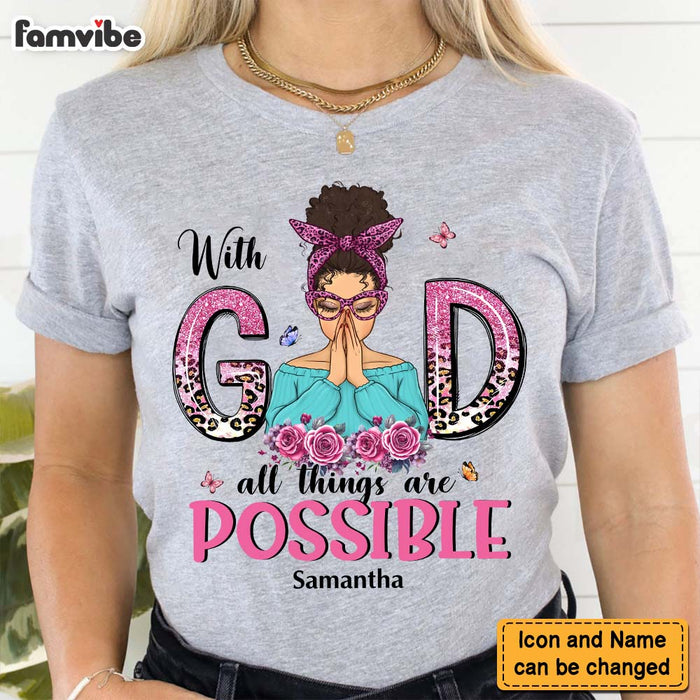 Personalized Gift For Daughter With God All Things Possible Shirt - Hoodie - Sweatshirt 29143 1