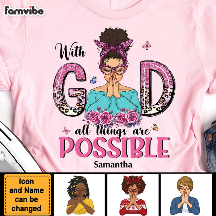 Personalized Gift For Daughter With God All Things Possible Shirt - Hoodie - Sweatshirt 29143 1