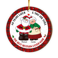 Personalized Gift For Couple Mr & Mrs Claus Circle Ornament 29146 thumb 1