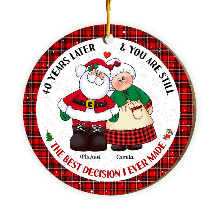 Personalized Gift For Couple Mr & Mrs Claus Circle Ornament 29146 1