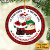 Personalized Gift For Couple Mr & Mrs Claus Circle Ornament 29146 1