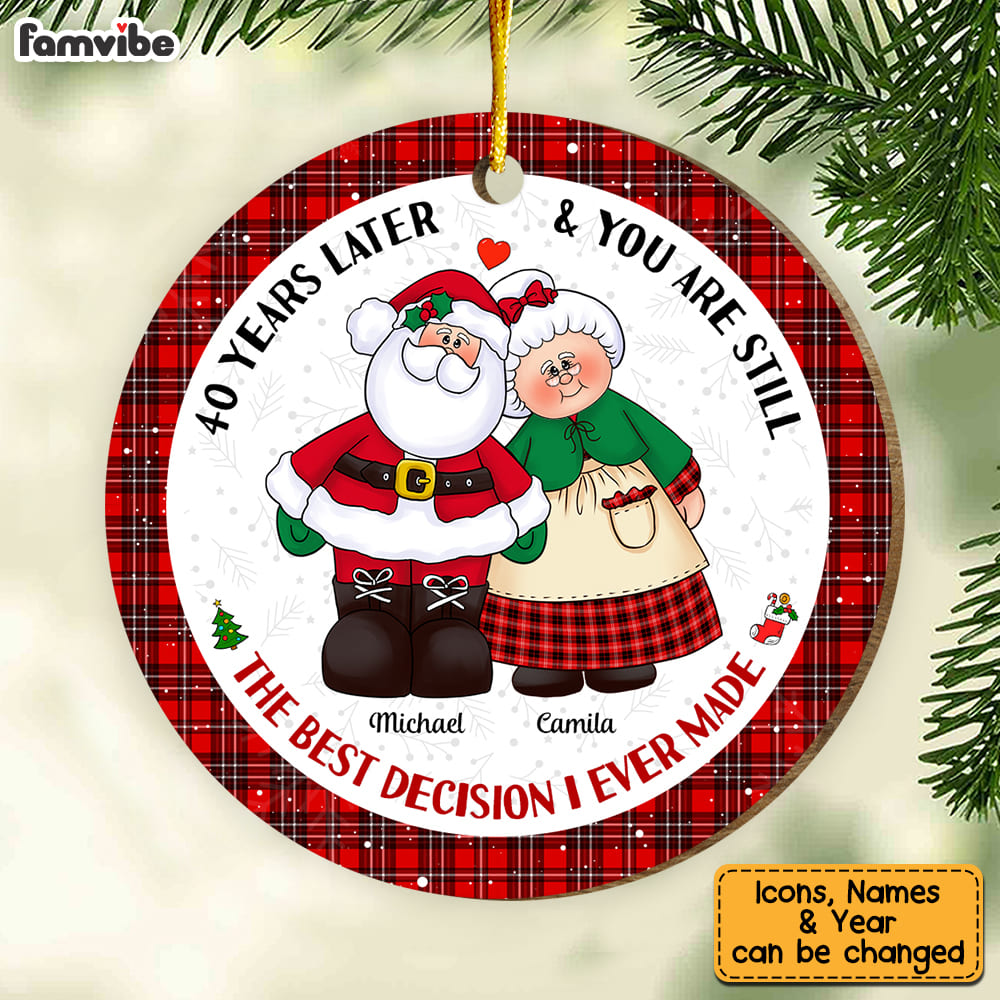 Personalized Gift For Couple Mr & Mrs Claus Circle Ornament 29146 Primary Mockup
