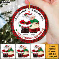 Personalized Gift For Couple Mr & Mrs Claus Circle Ornament 29146 thumb 1