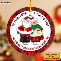 Personalized Gift For Couple Mr & Mrs Claus Circle Ornament 29146 thumb 1
