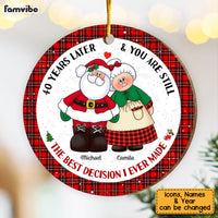 Personalized Gift For Couple Mr & Mrs Claus Circle Ornament 29146 thumb 1