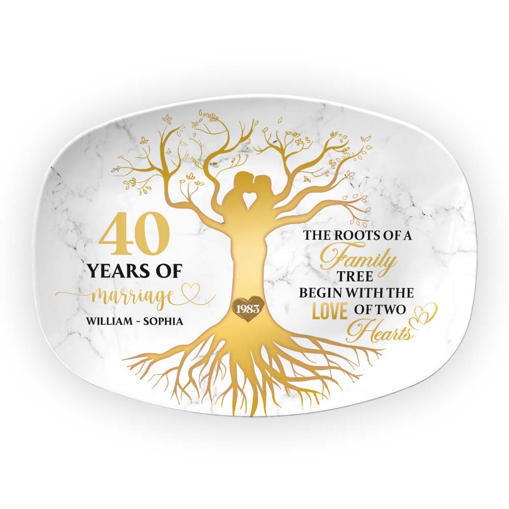 Personalized 40th Wedding Anniversary 40 Years Of Marriage Plate 29153 Primary Mockup